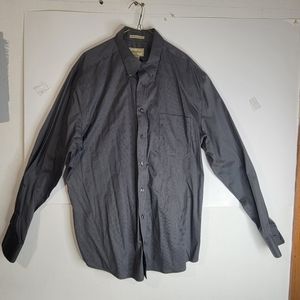 Men's Eddie Bauer Wrinkle Resistant Long Sleeve Gray/white stripe Tall XL